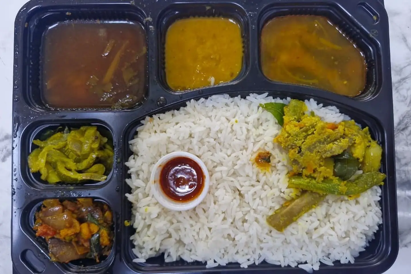 Sadya Vegetarian With A Banana Leaf