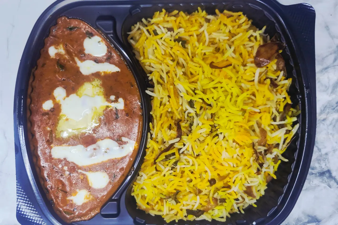 Butter Chicken Or Paneer Masala With Rice & Salad
