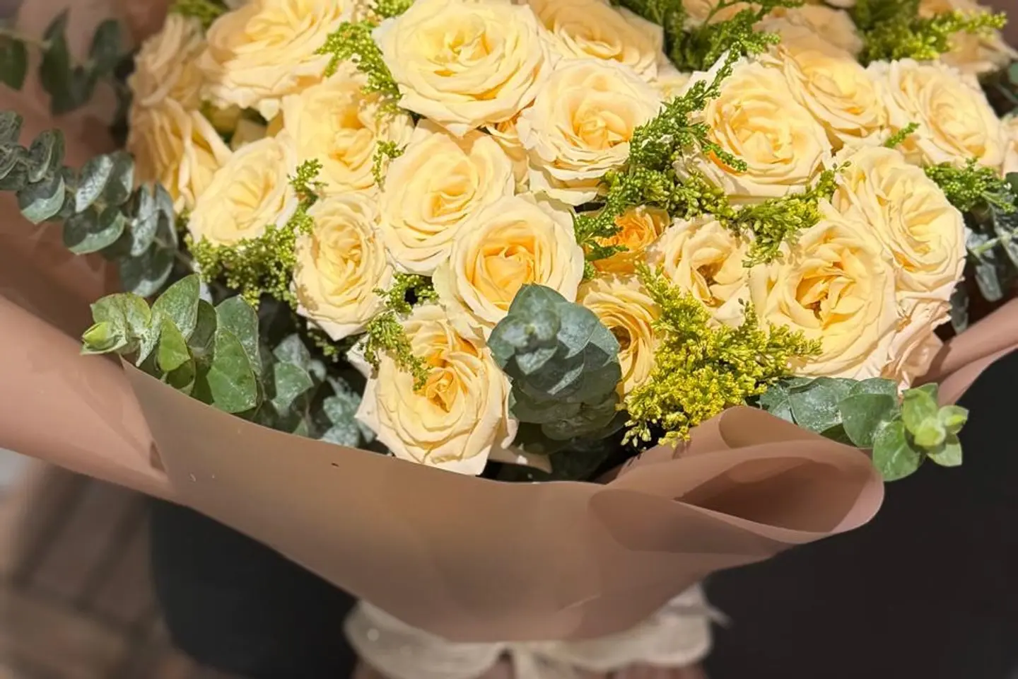 باقة ورد البيبي روز الكريمي