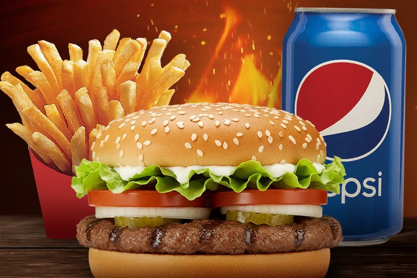 وجبة برجر اللحم