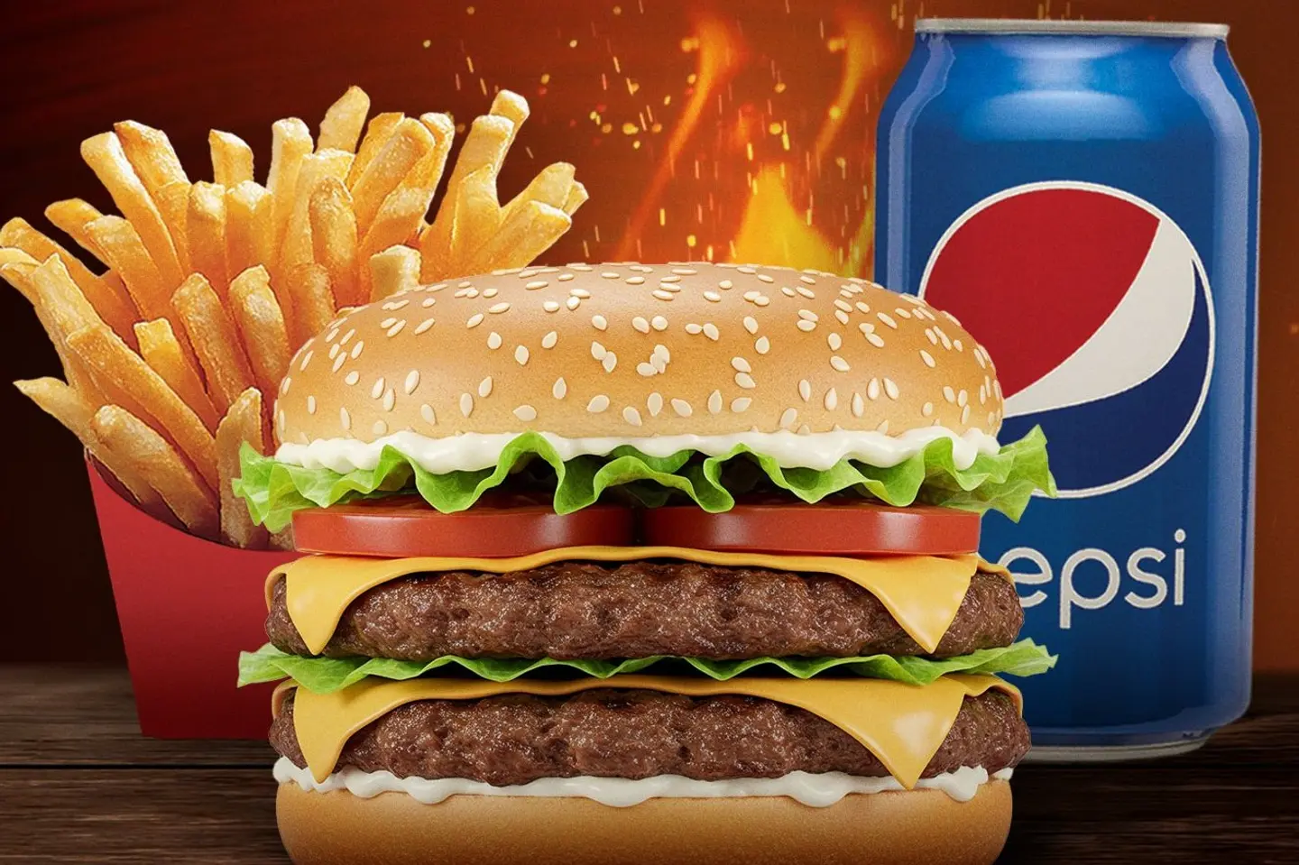 وجبة برجر دبل لحم