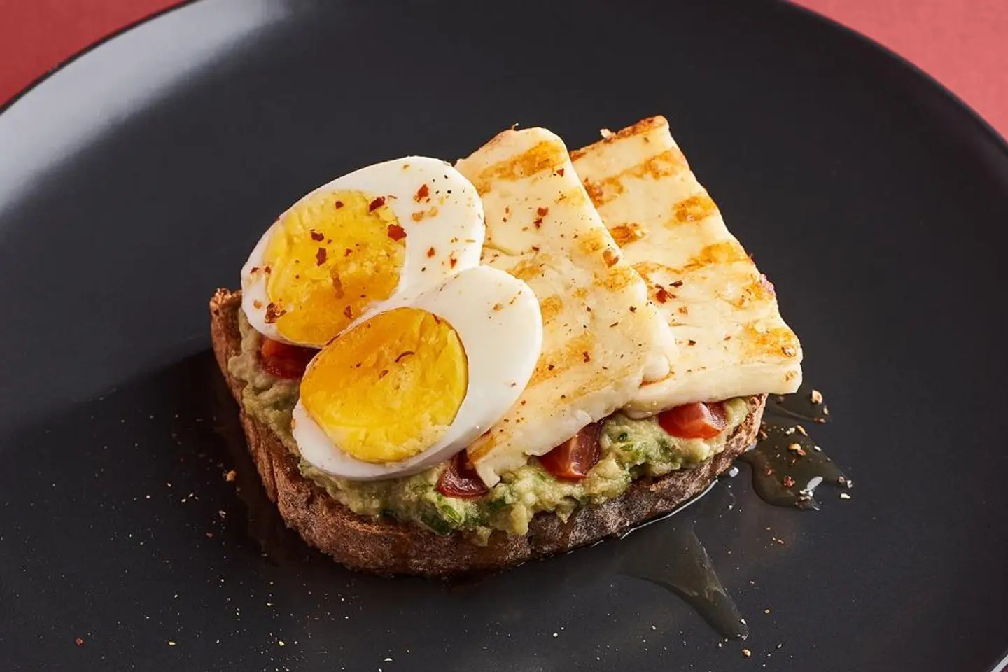 Halloumi And Avocado Toast With Honey