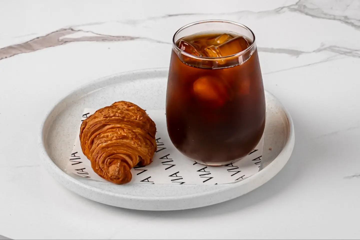 Todays Coffee With A Plain Mini Croissant