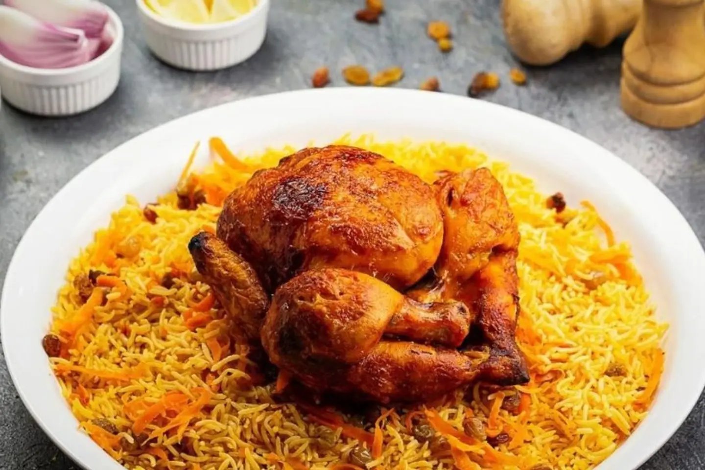 حبة دجاج شواية مع رز