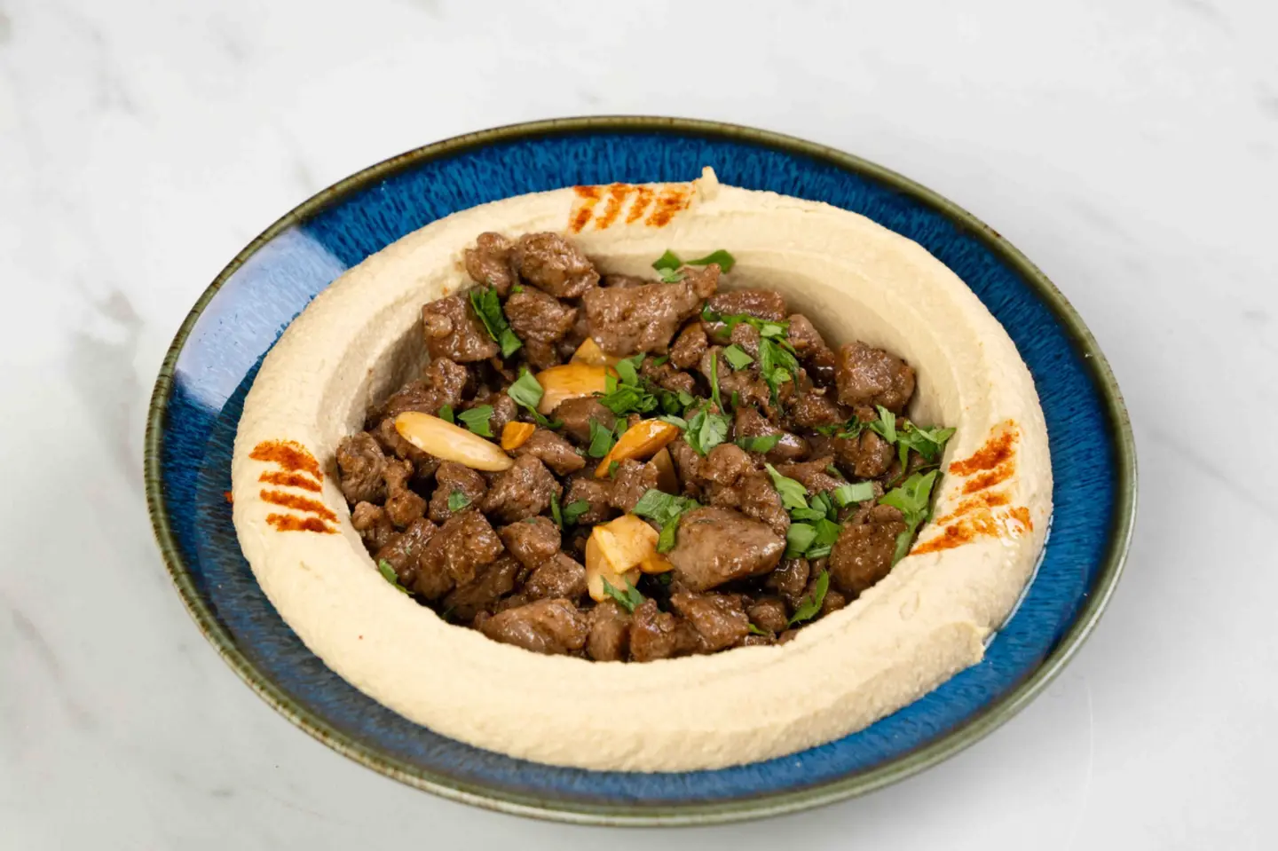 صحن لحم بالحمص