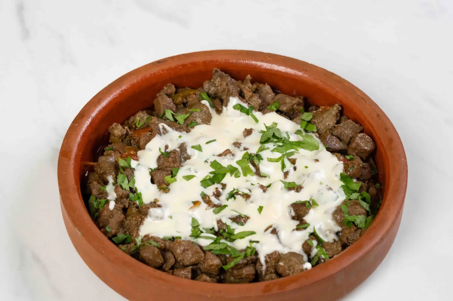 صحن كبدة طازجة جبن