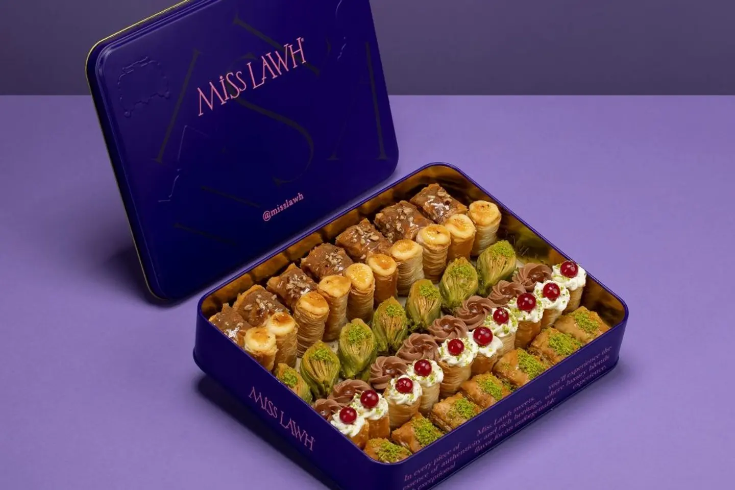 Mixed Baklava With Cream And Large Nuts