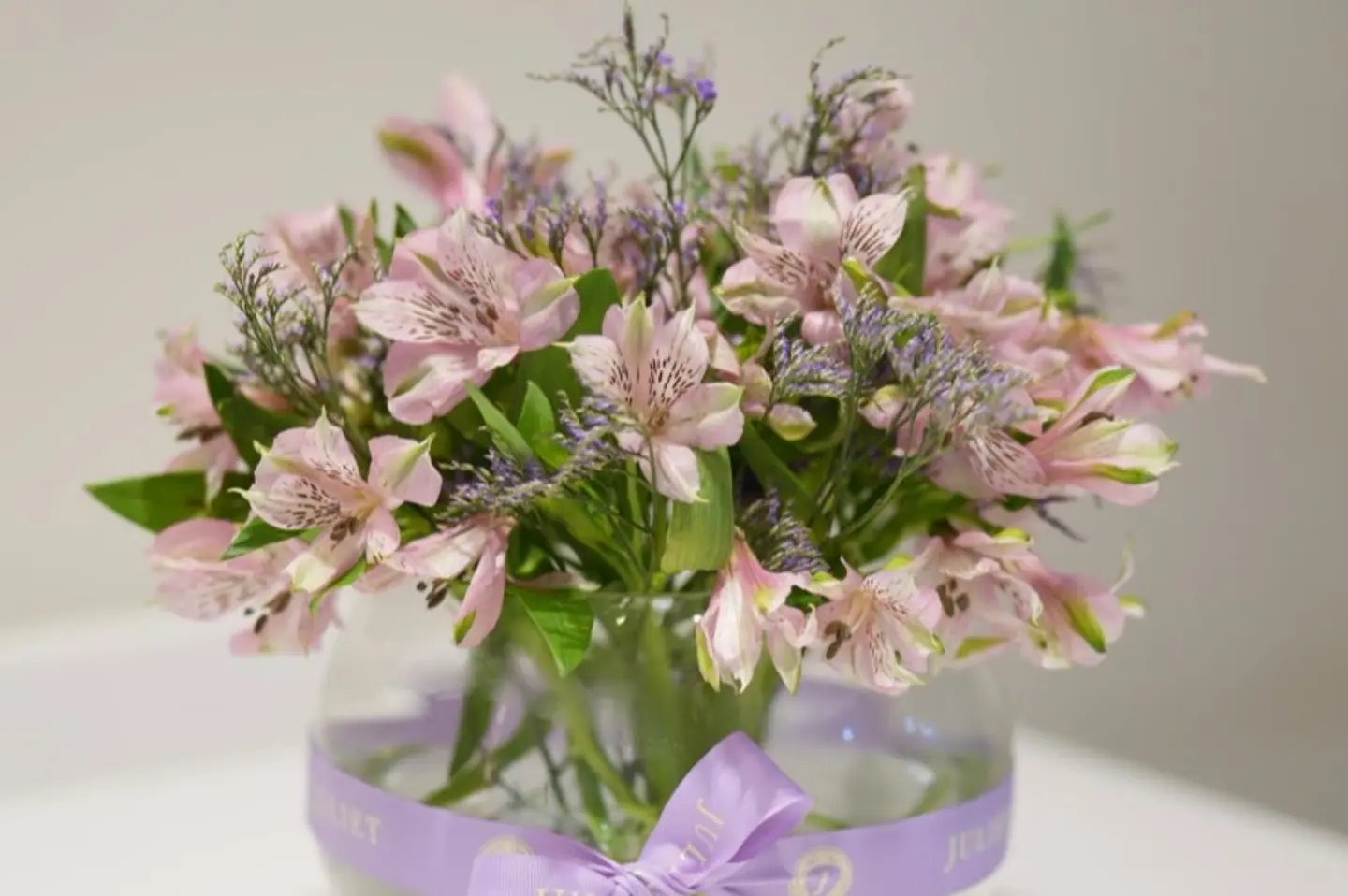 Baby Pink Alstroemeria Vase