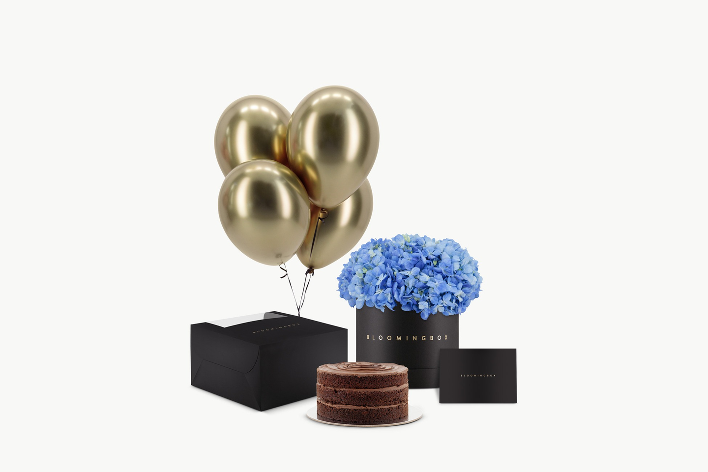 بوكس هيدرانجيا مع كيك شوكلاتة الفدج