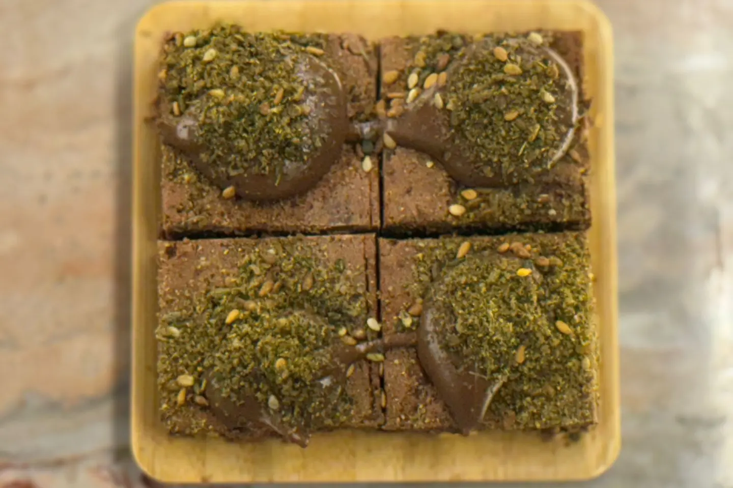 براونيز الزعتر والنوتيلا