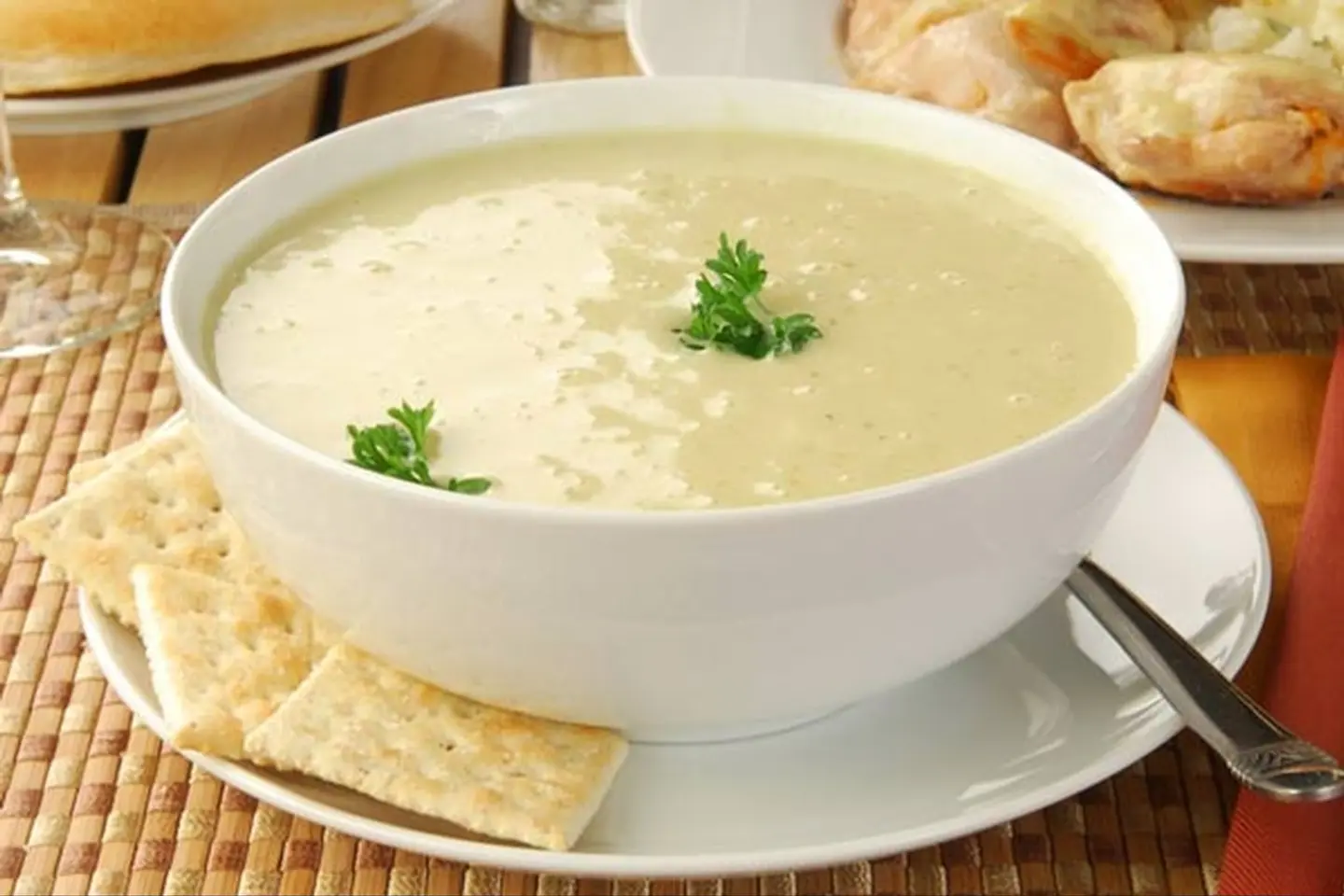 Chicken Soup With Cream And Vegetables