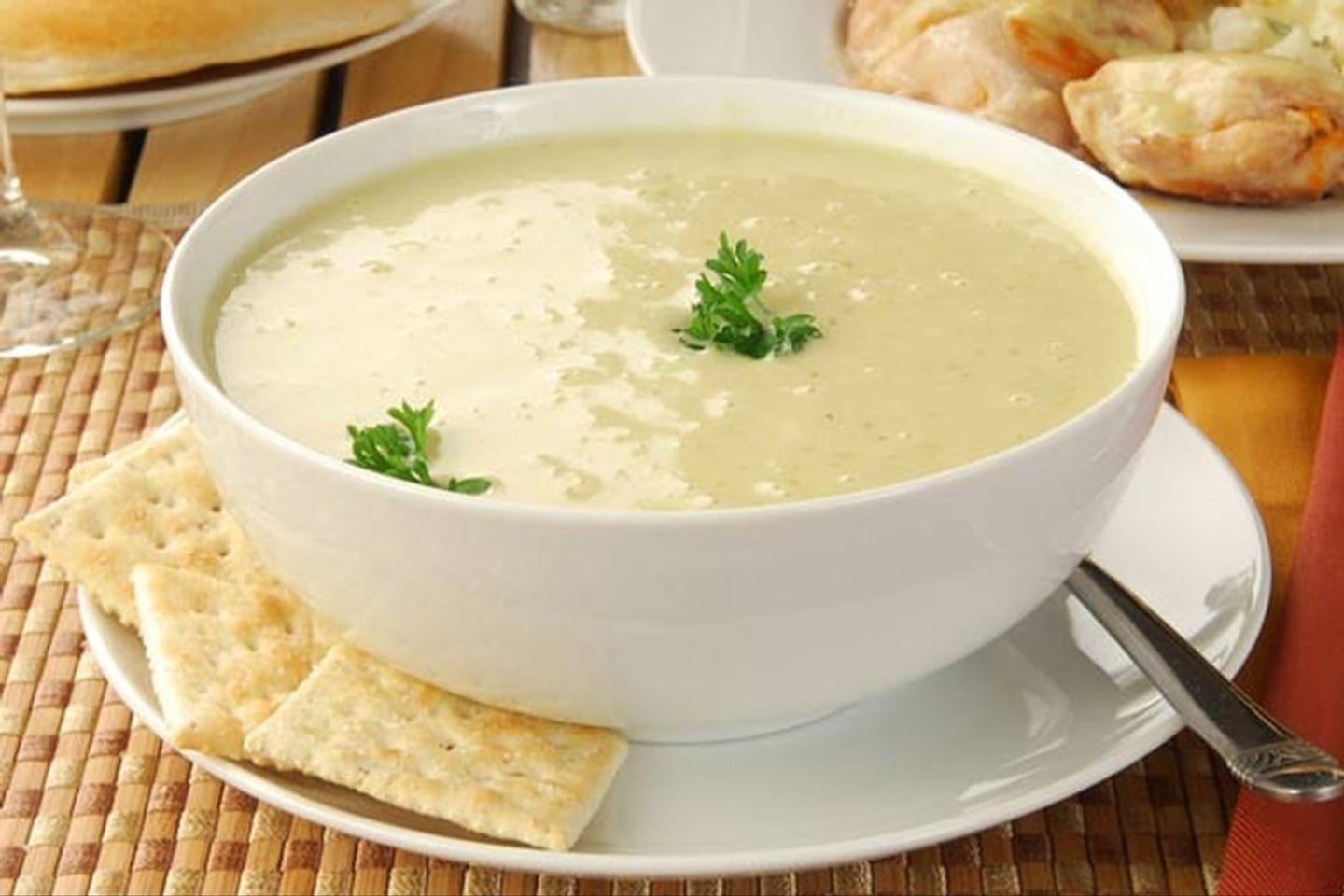Chicken Soup With Cream And Vegetables