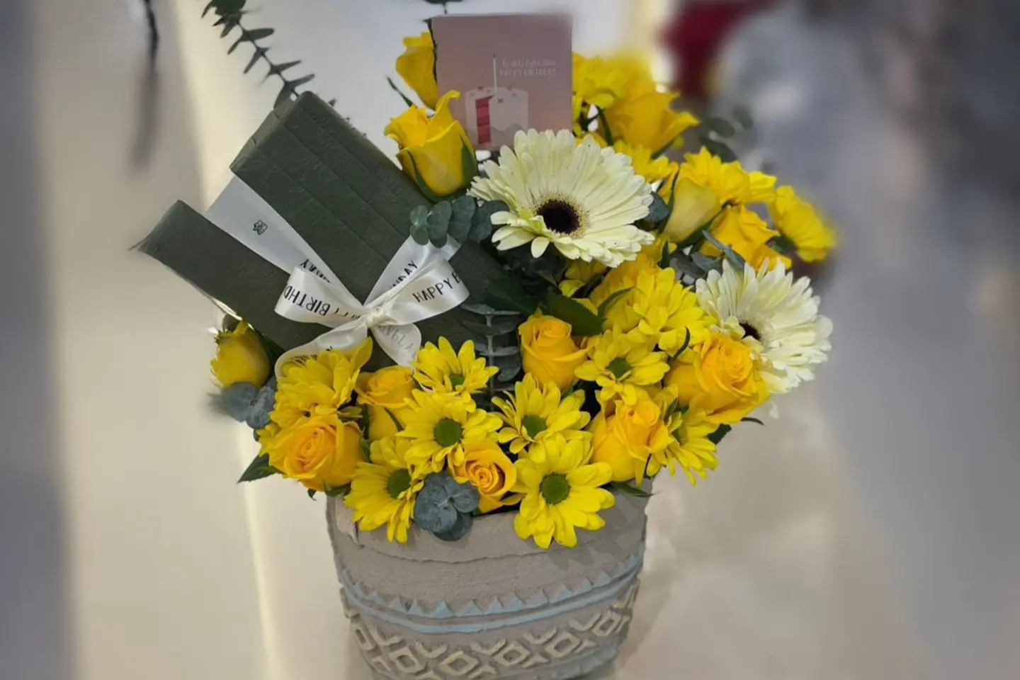 سلة ورد رقيقة