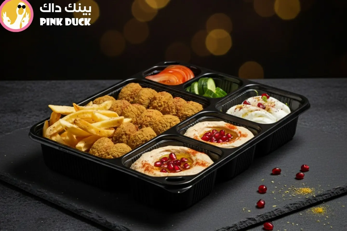 صحن فلافل وسط