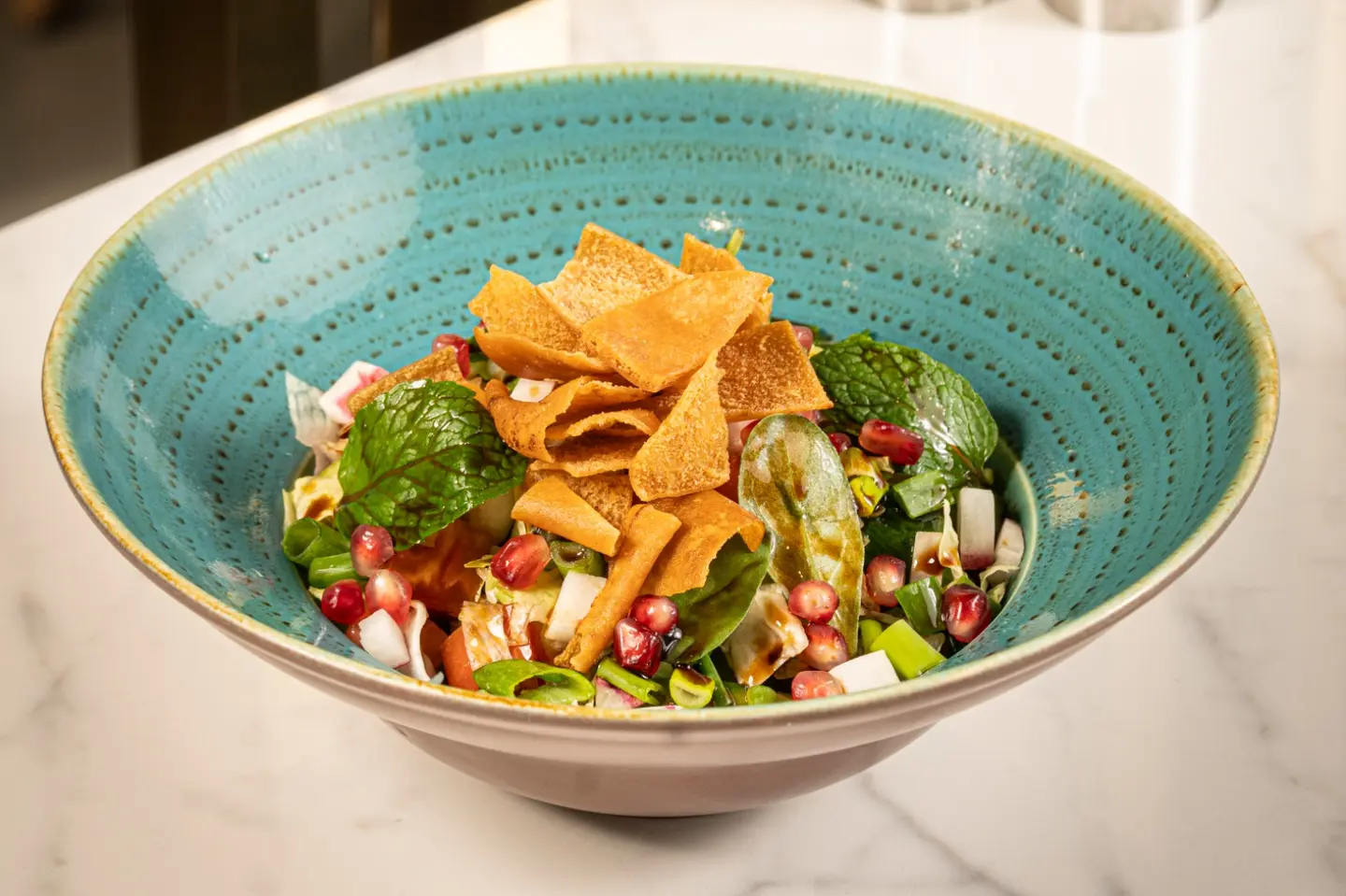 Fattoush With Pomegranate Molasses
