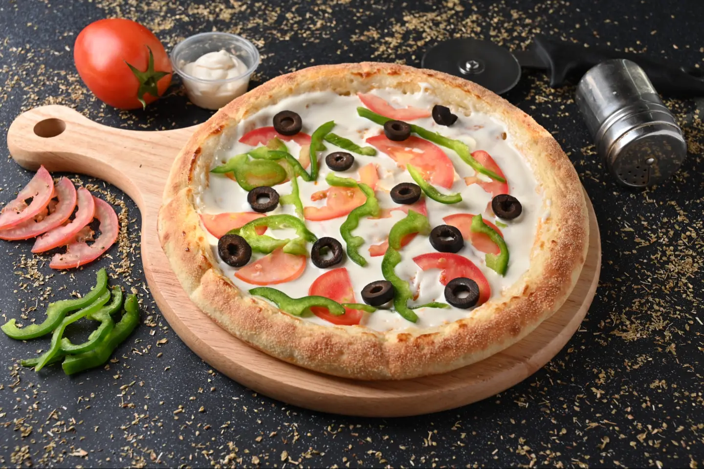 بيتزا خضار جبن سائل كبير