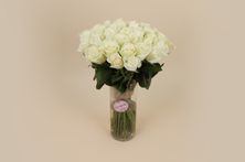 Vase With 40 White Roses