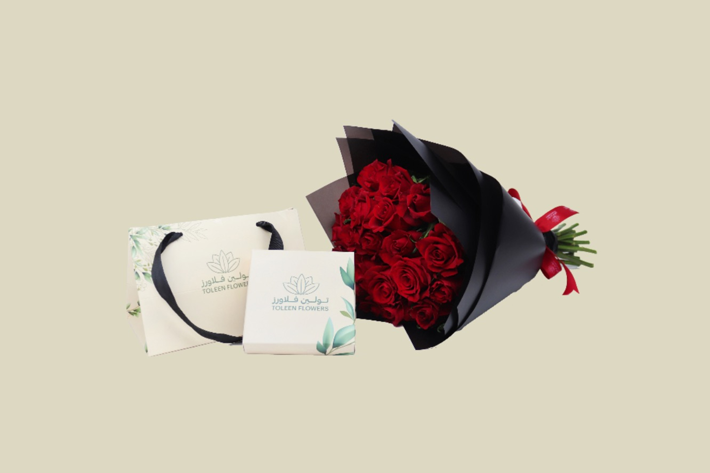 بوكية روز أحمر وشوكولاتة تولين