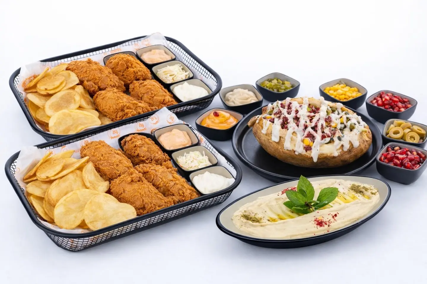 بوكس لمه اثنين بروستد + كومبير + صحن حمص