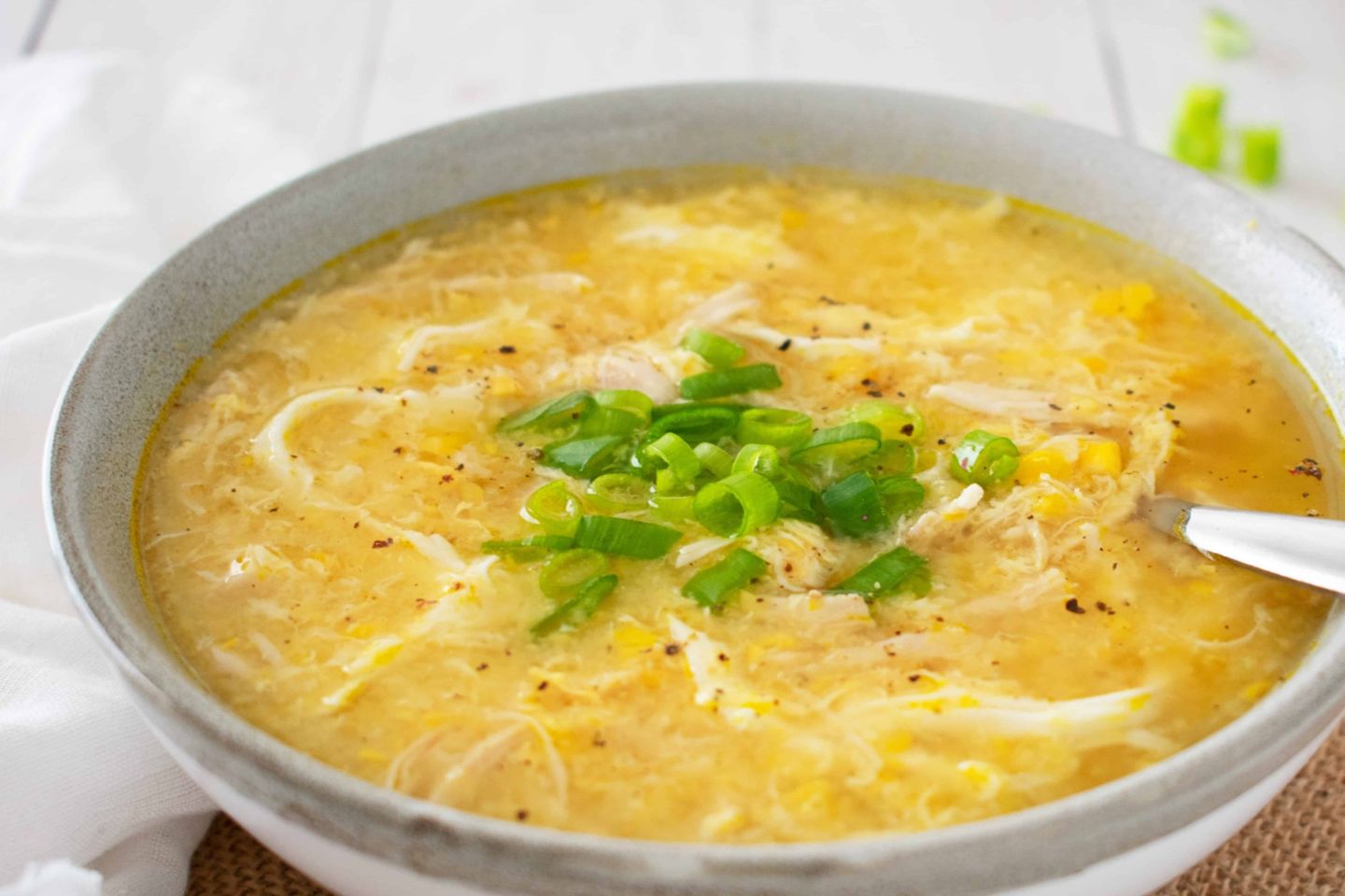 شوربة دجاج بالذرة حلوة