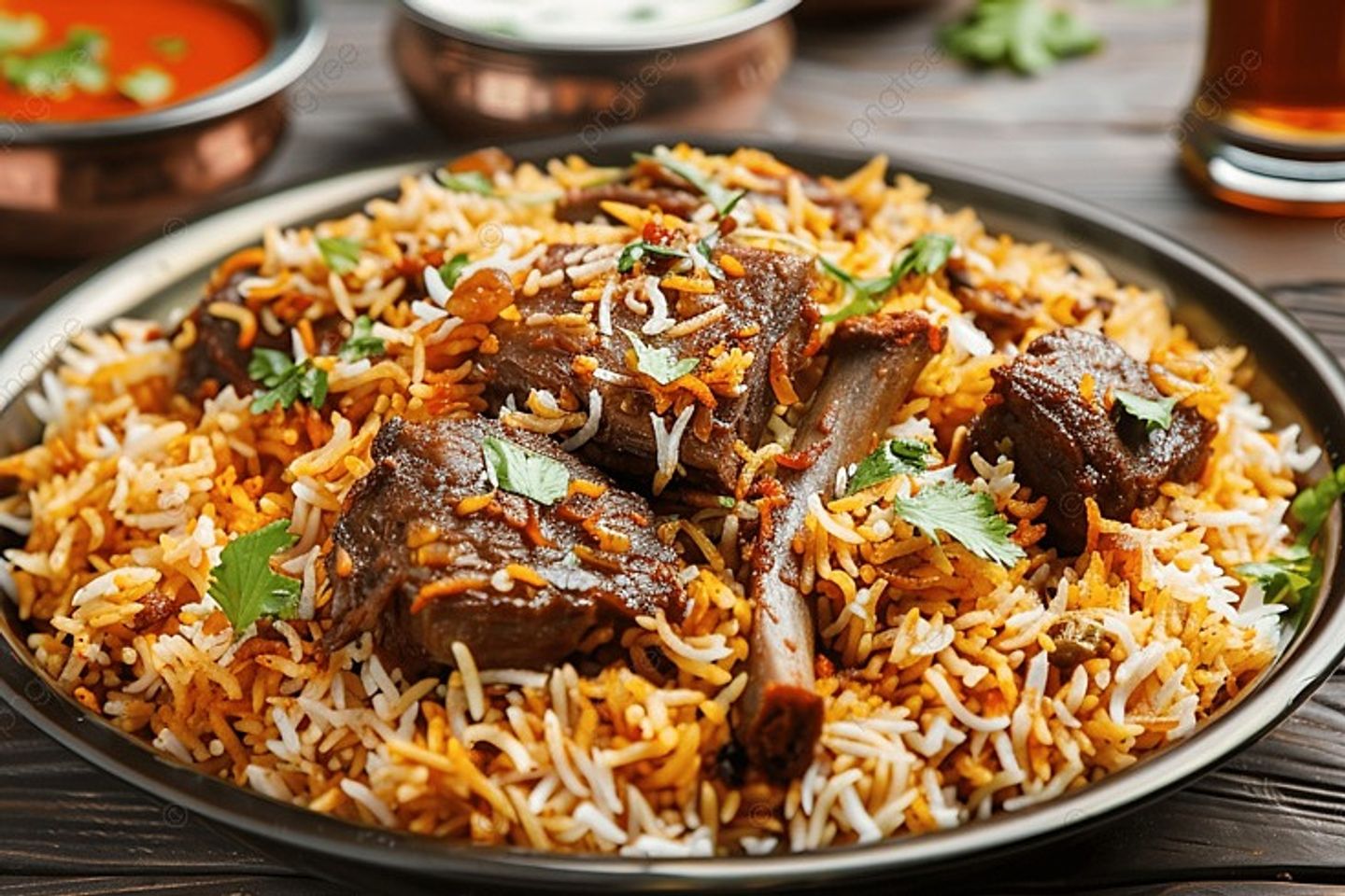 أرز برياني باللحم دوم