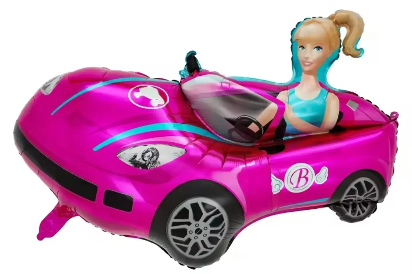 Barbie Car Balloon Filled With Heluim