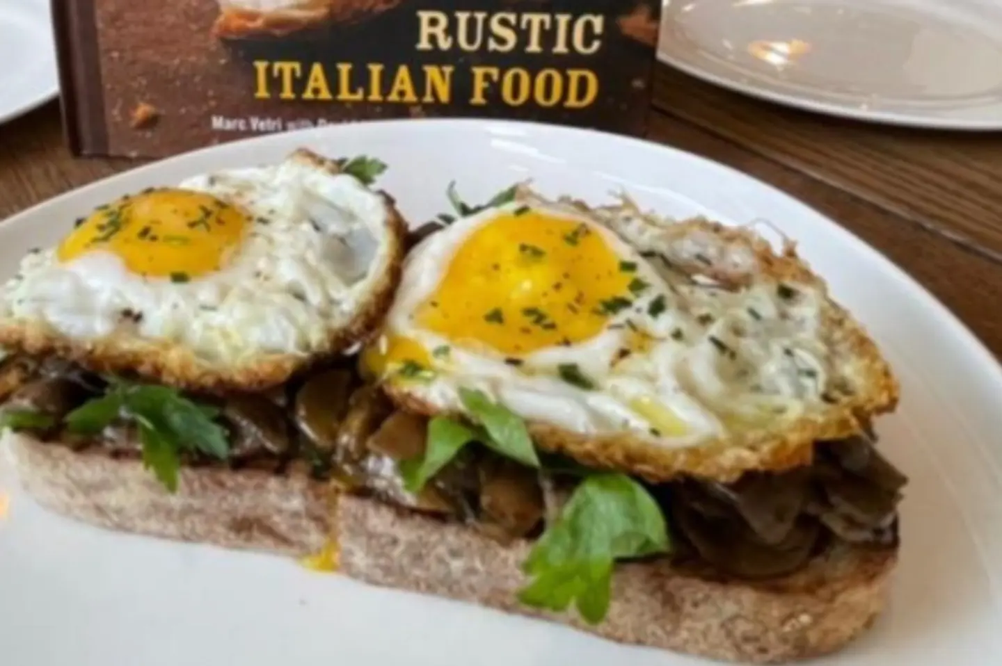 Sunny Eggs On Sautéed Mushroom