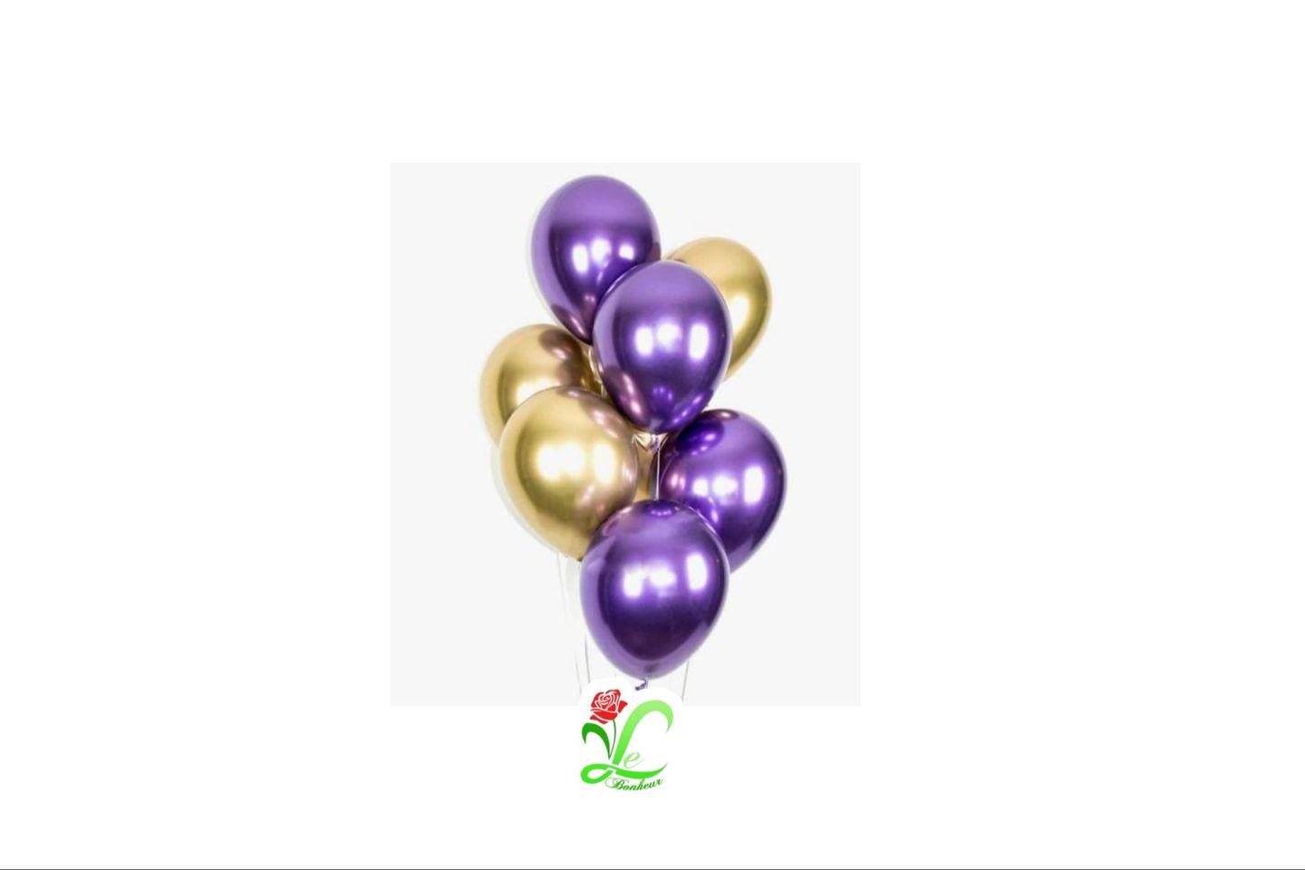 Dark Purple And Gold Chrome Balloon Bouquet