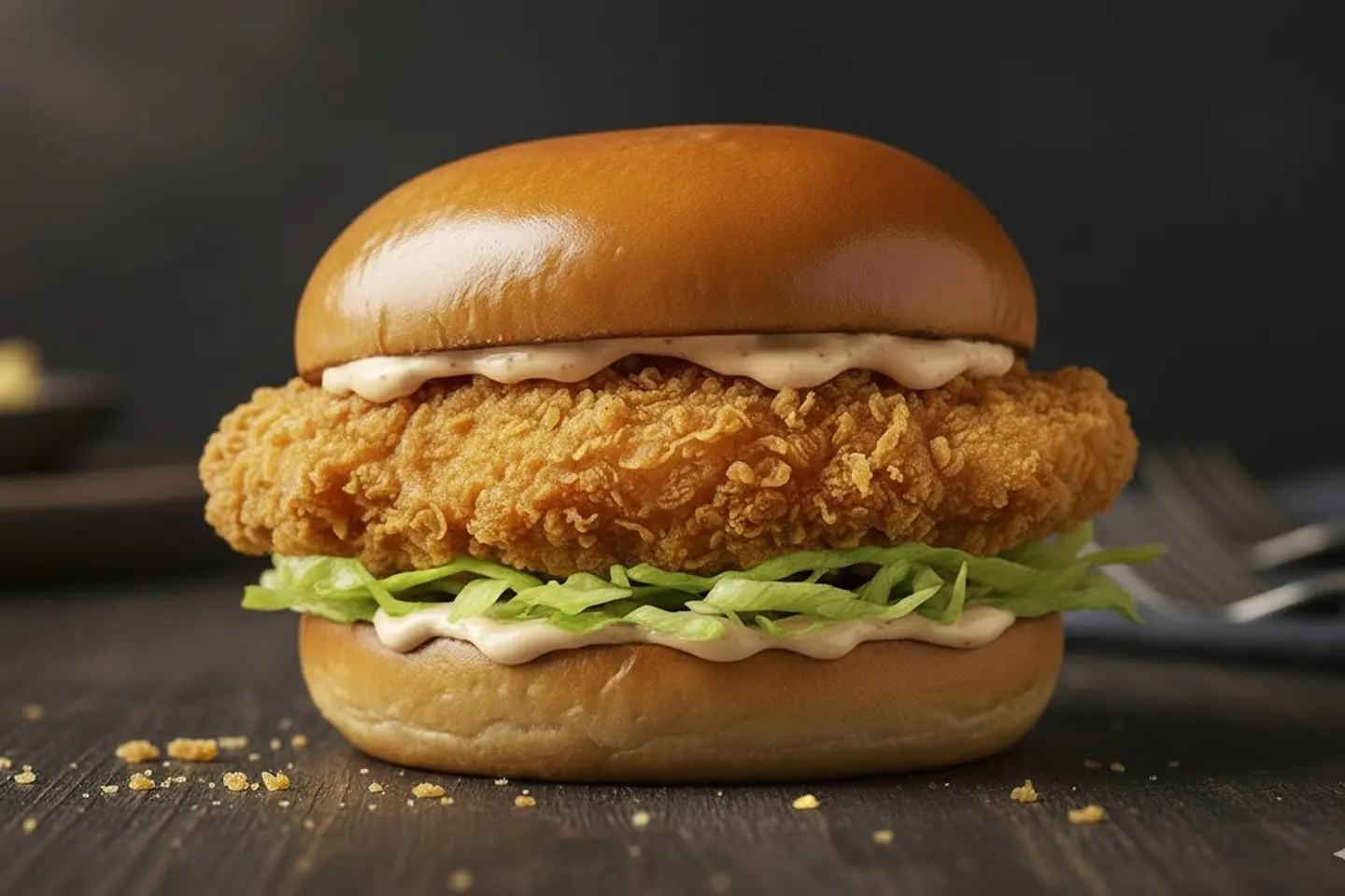 Honey Mustard Chicken Burger With Fries