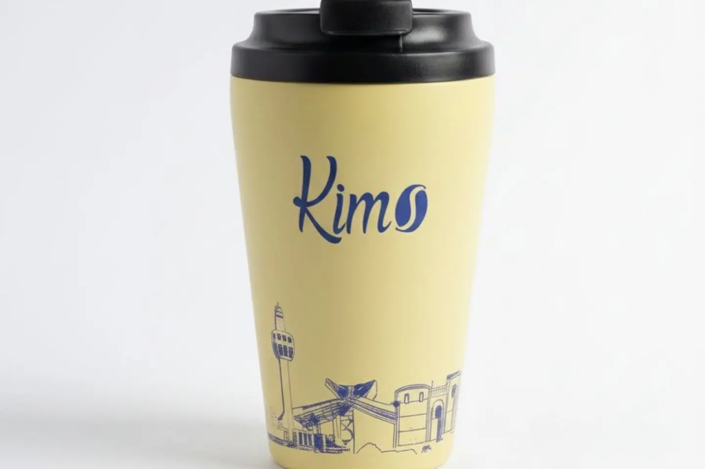 Kims Yellow Mug Black Cover