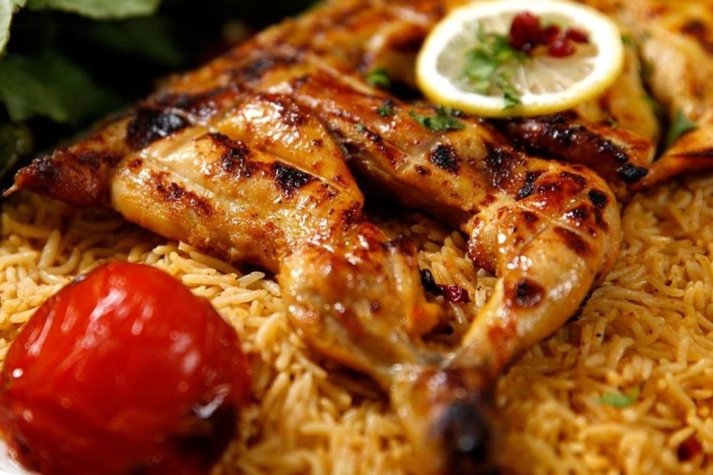 نص حبه على الفحم مع الرز
