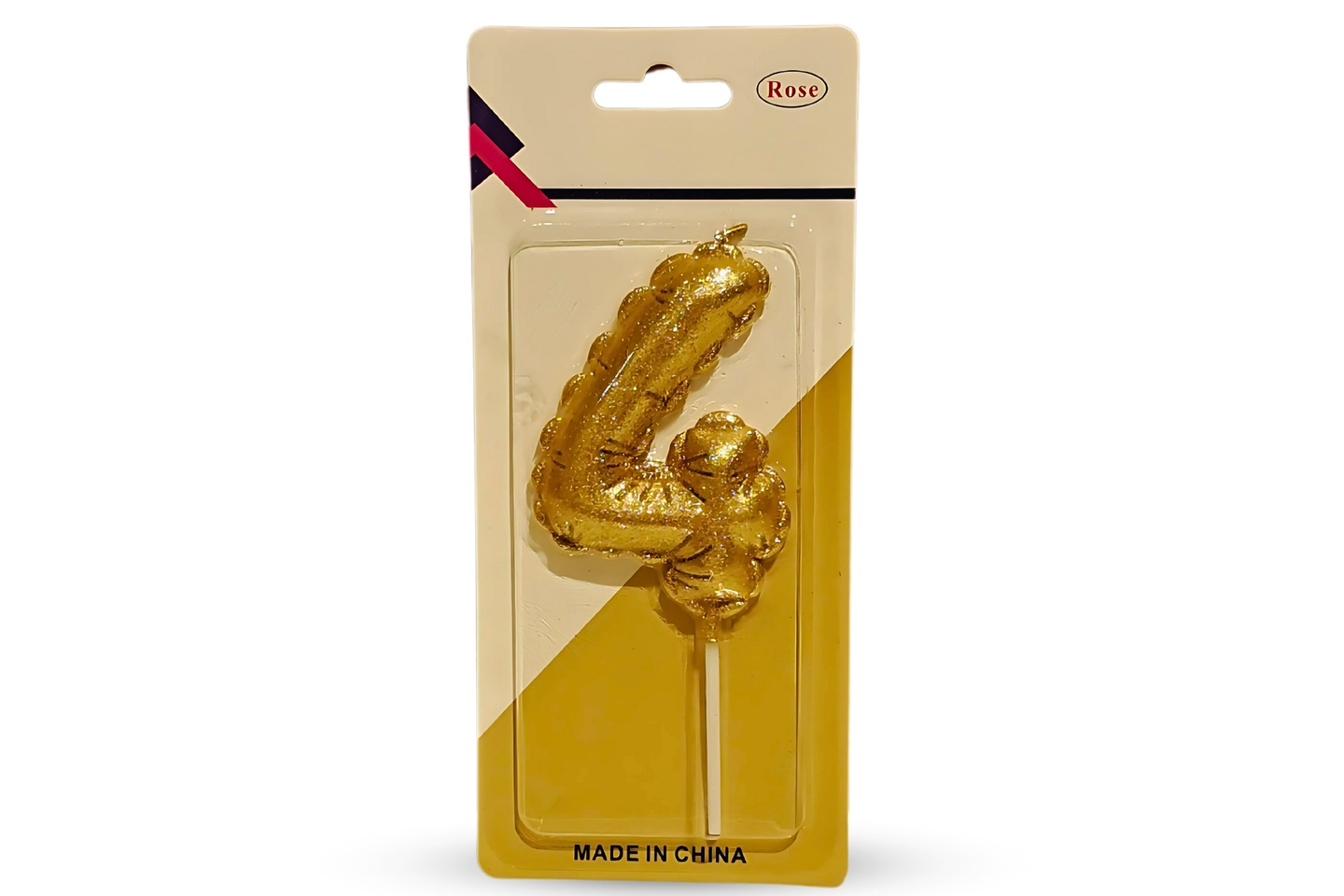 تغريسة بالون كيك رقم أربعة ذهبية