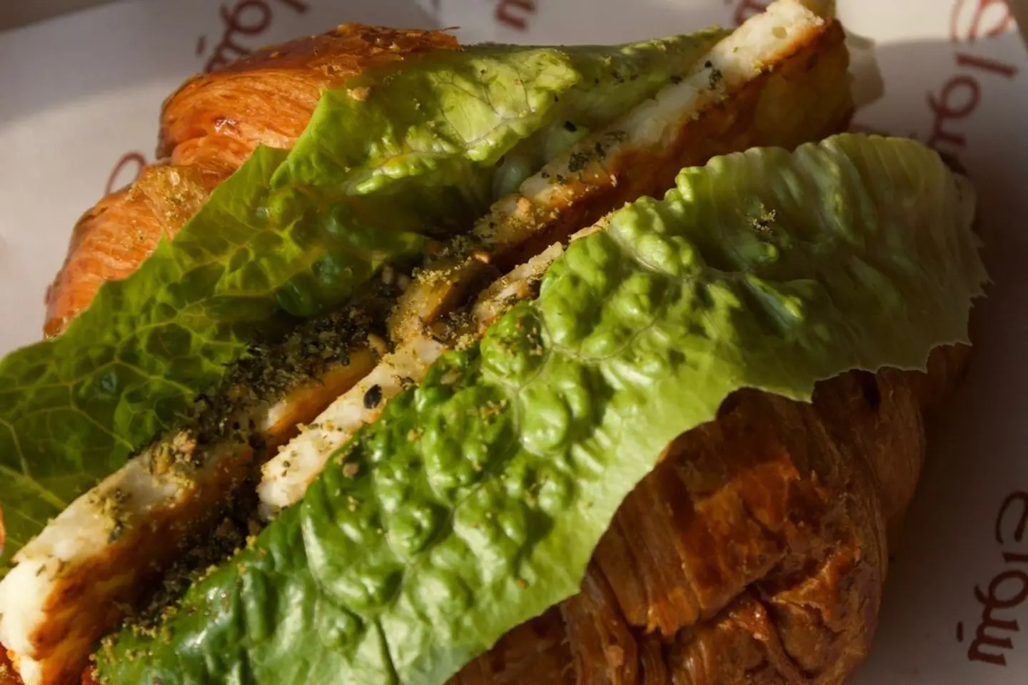 Halloumi Croissant With Pesto Sauce