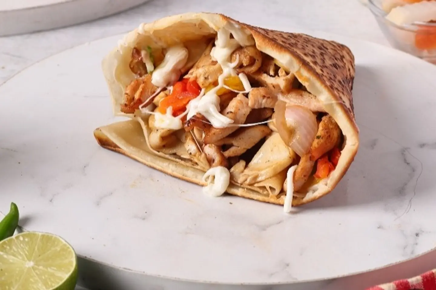 كريب شاورما الدجاج