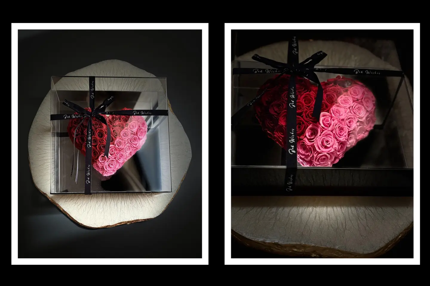 تحفة فنية فريدة من الورد الطبيعي المعالج تخلد ذكرى تعيش لفترة طويلة