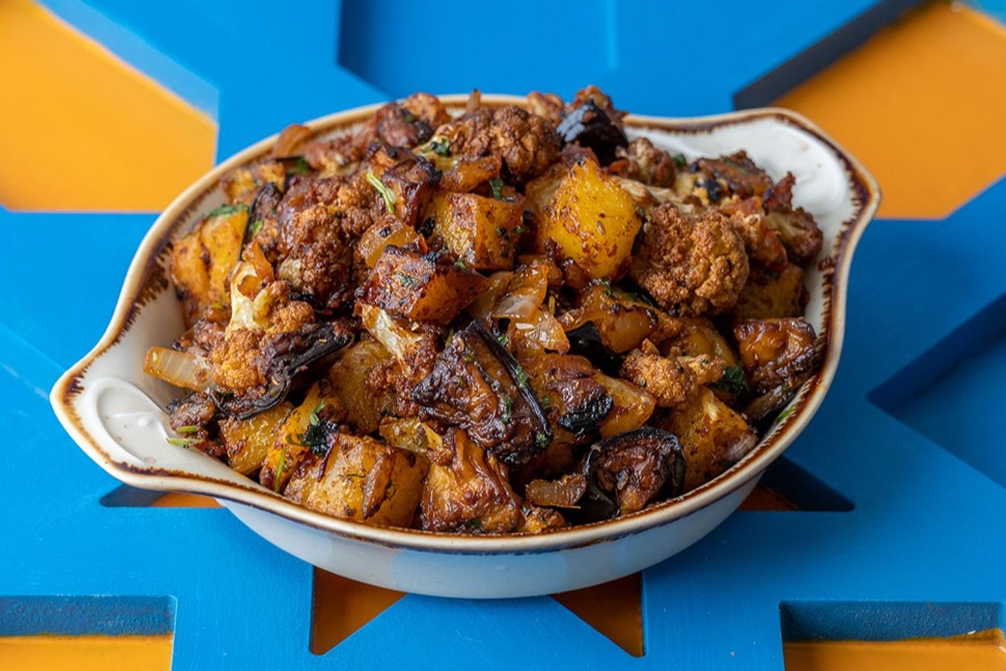 حمسة زهرة وبطاطس وباذنجان