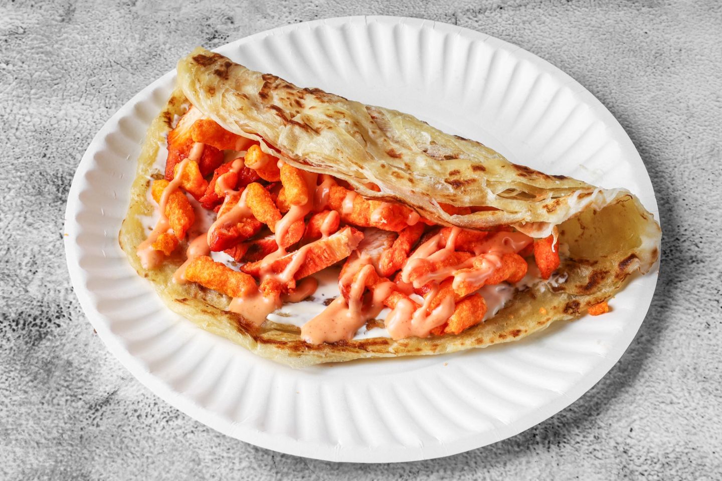 Chicken Tikka With Cheetos Chips Paratha