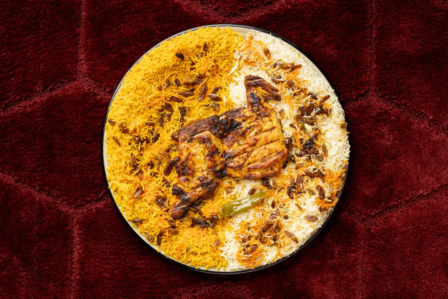 نص فحم مع أرز