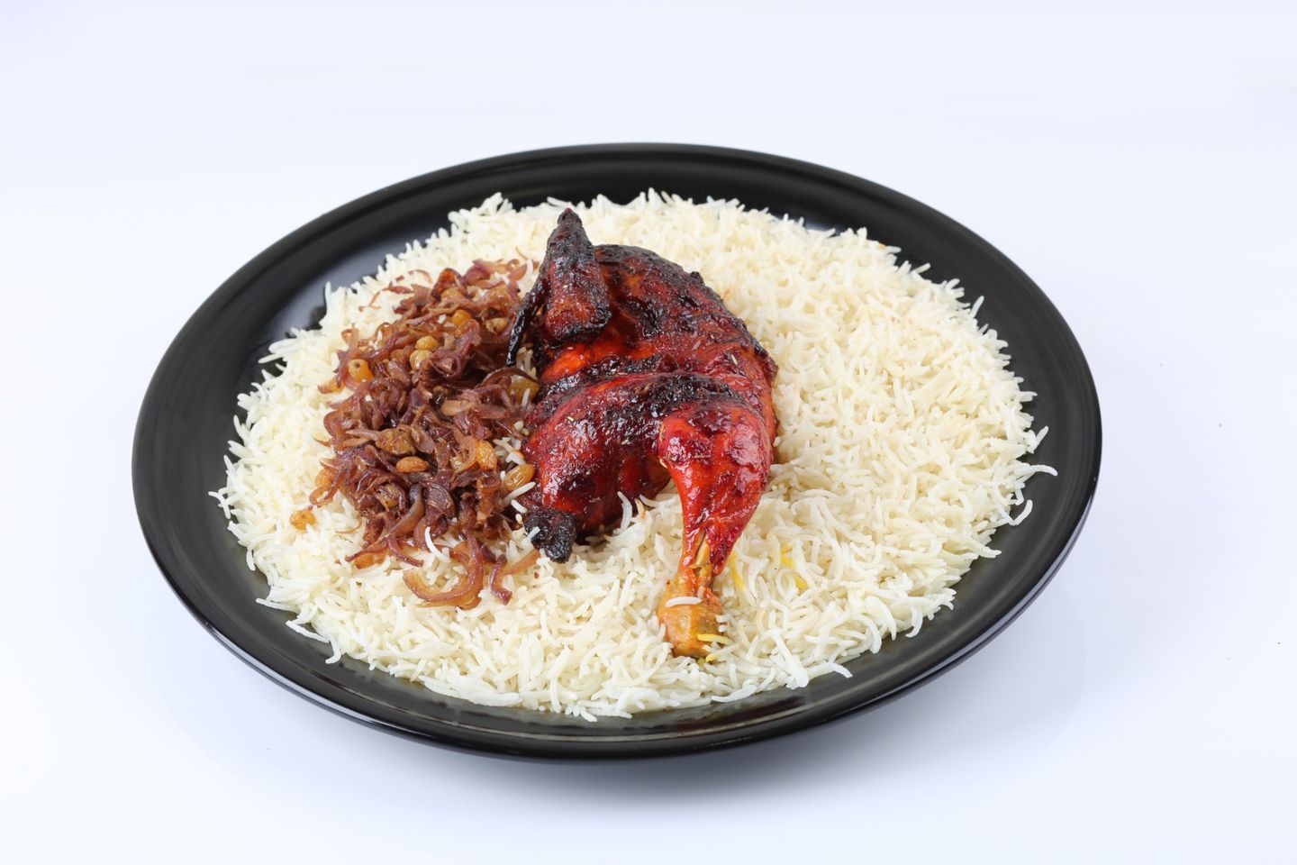 نصف دجاج مدخن مع رز