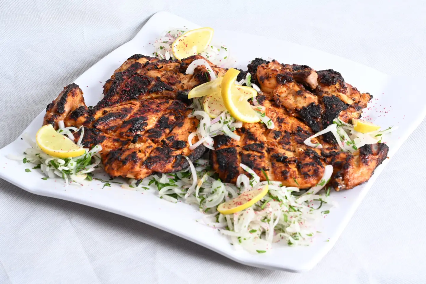 Half Chicken On Charcoal Plain