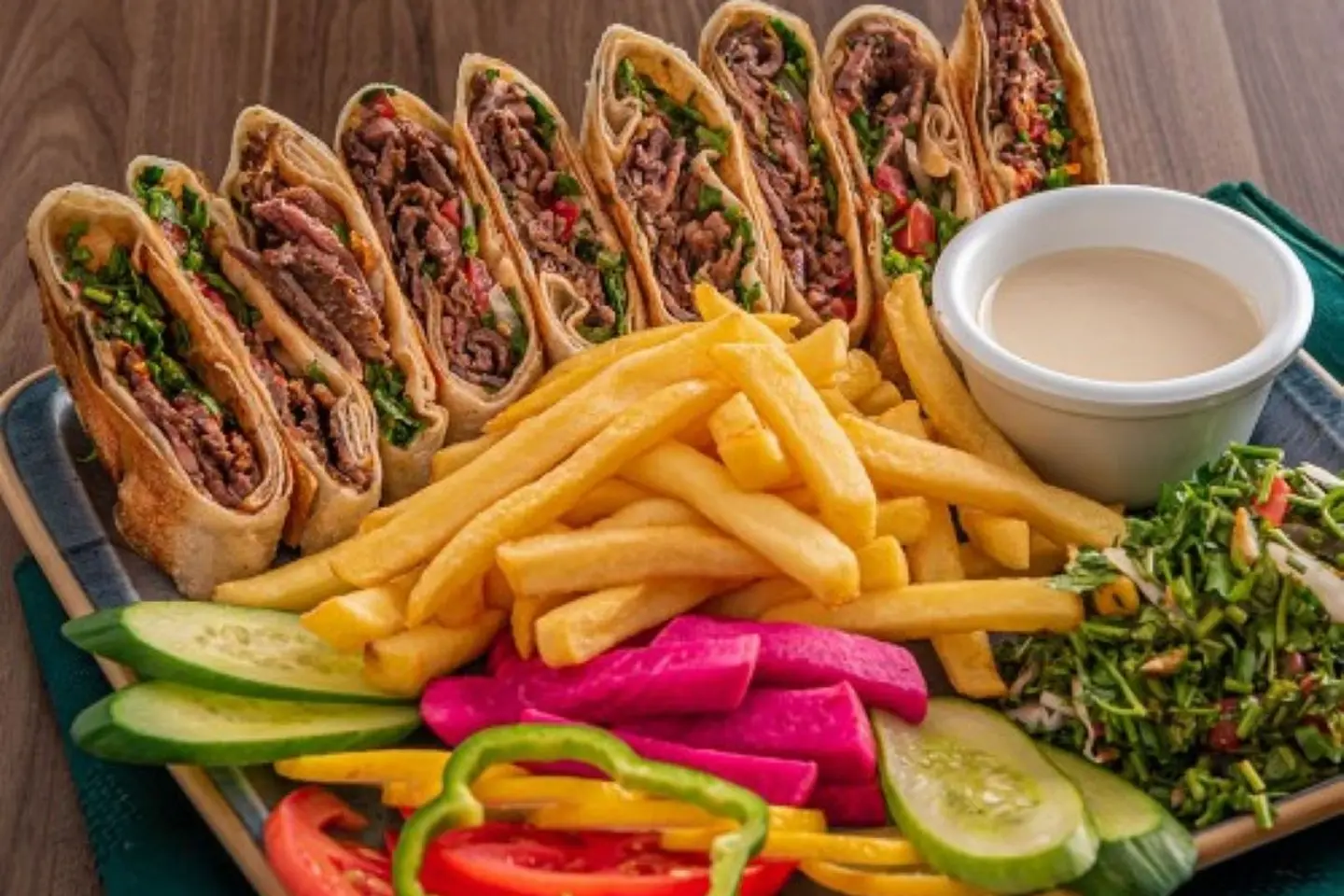 شاورما لحم عربي كبير مع الجبن