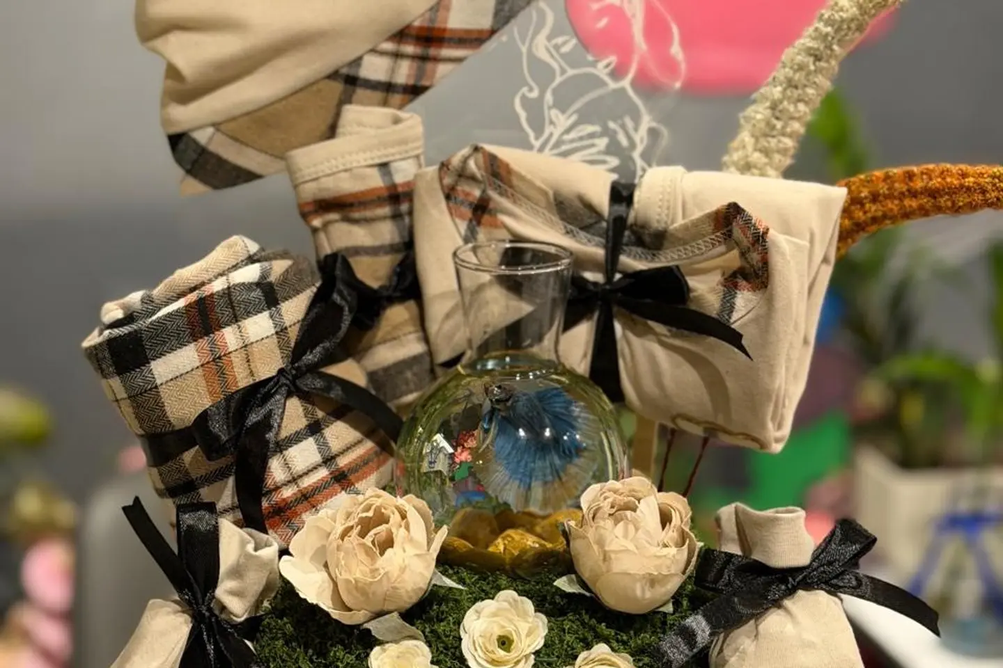 Luxurious Newborn Gift Set With A Betta Fish