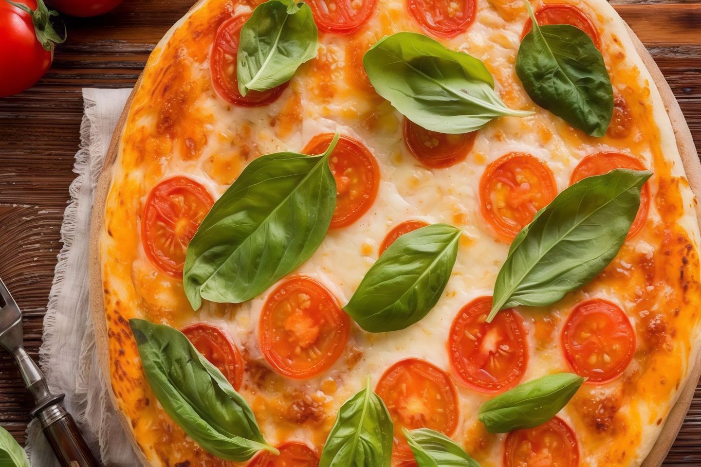 Margherita Pizza With Caesar Salad