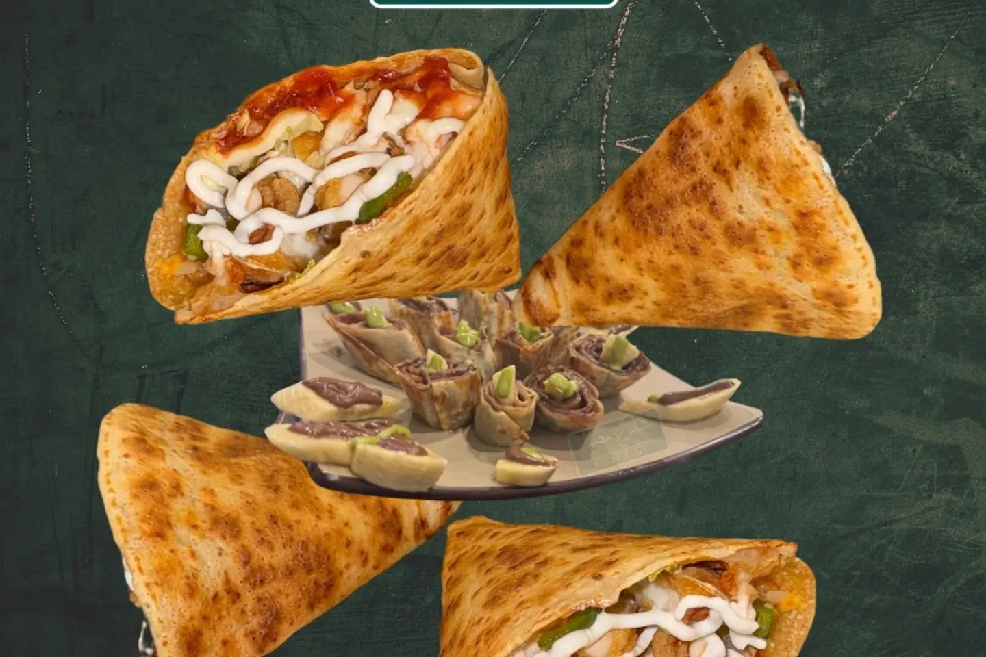 أربعة ميني كريب واحد نوتيلا