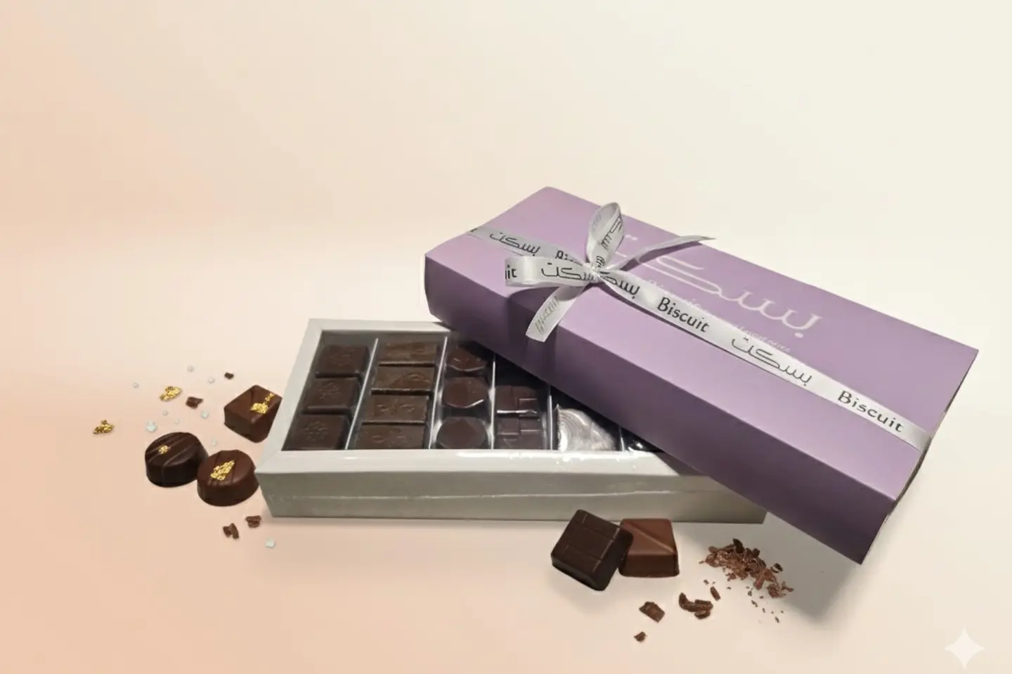 علبة شوكولاتة بالجكية وسط