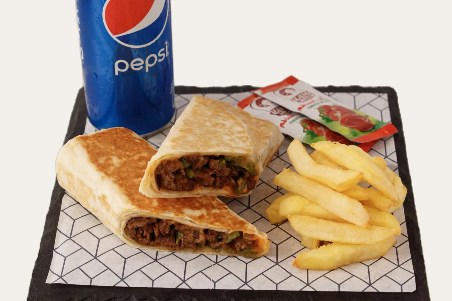 Meat Steak Meal With Mozzarella Cheese