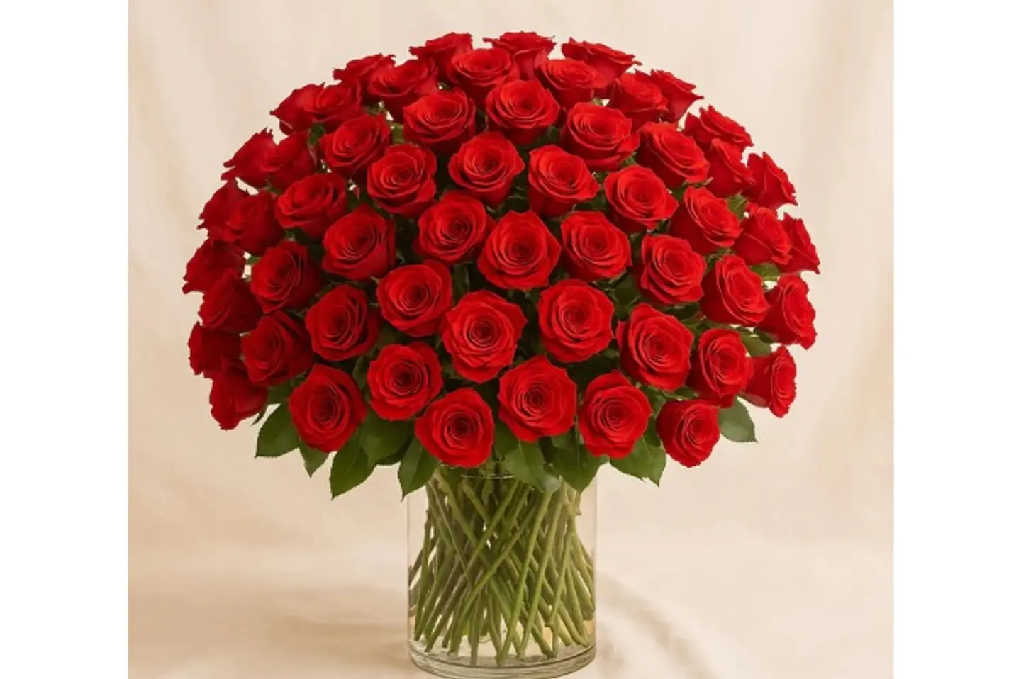 Vasa Of Red Roses Arranged In A Container