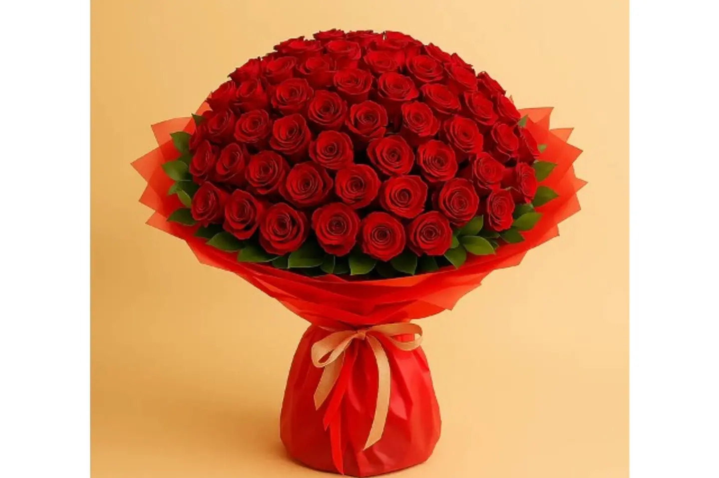Red Rose Bouquet With Roscos Flowers