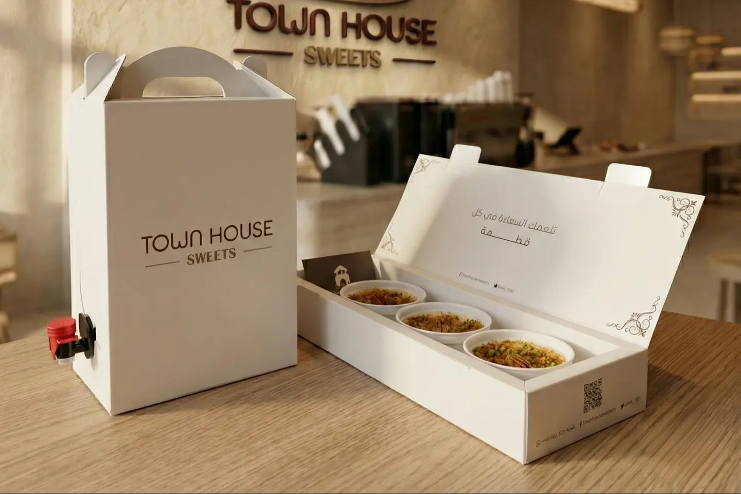 Dates Pudding Box With Coffee