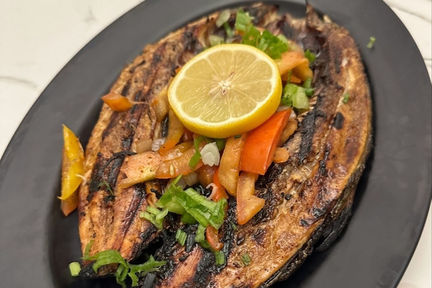 انهاوا بانجوس مشوي مع أرز